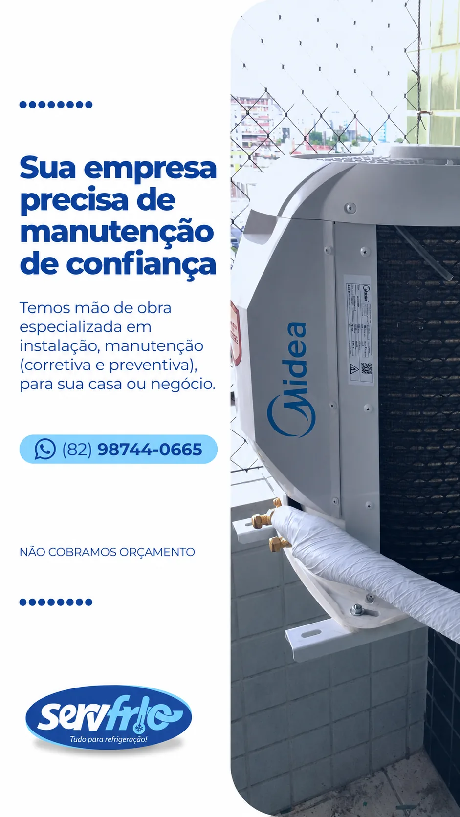 Checklist de serviços ServFrio: manutenção, higienização, reparo, venda e instalação