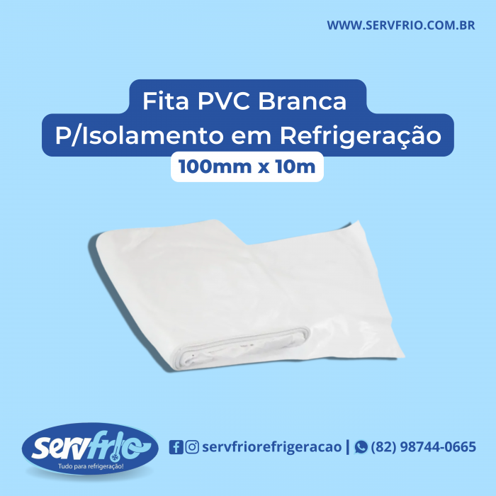 Fita Pvc Branca P/ Isolamento em Refrigeração100mm X 10m