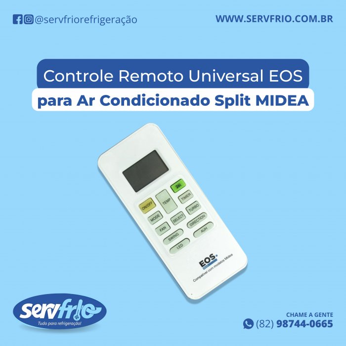 Controle Remoto Universal EOS para Ar Condicionado Split MIDEA