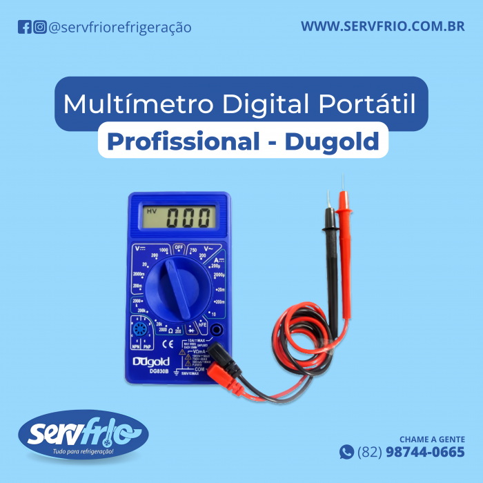 Multímetro Digital Portátil Profissional - Dugold