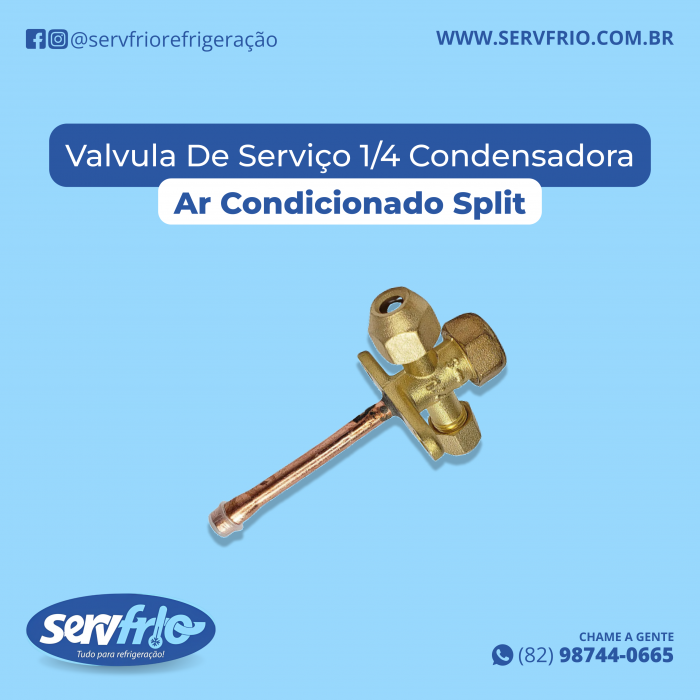 Valvula De Serviço 1/4 Condensadora Ar Condicionado Split