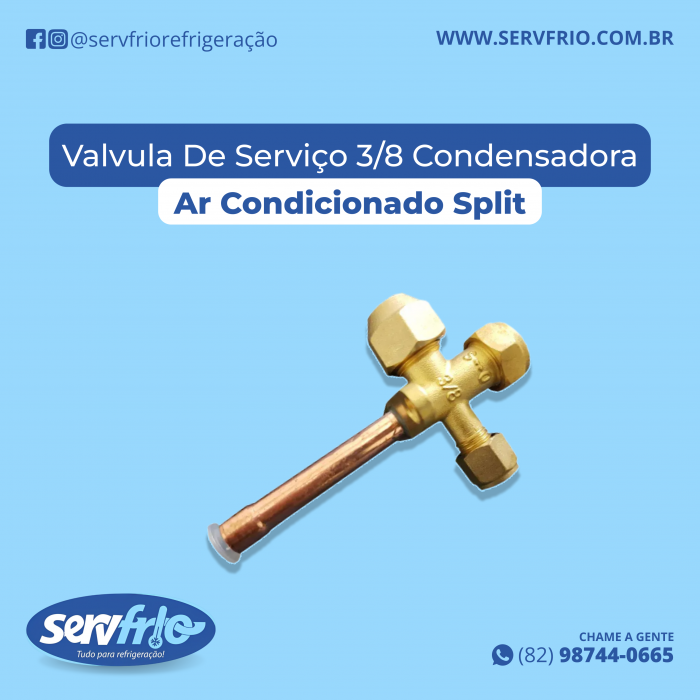 Valvula De Serviço 3/8 Condensadora Ar Condicionado Split