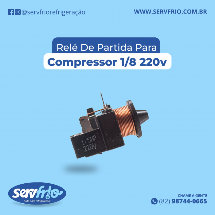 Relé De Partida para compressor 1/8 220v RP18