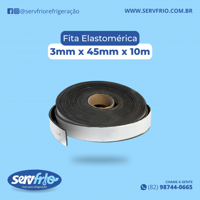 Fita Elastomérica 3mm x 45mm x 10m