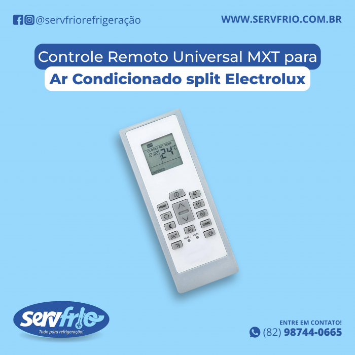 Controle Remoto Universal MXT para Ar Condicionado split Electrolux