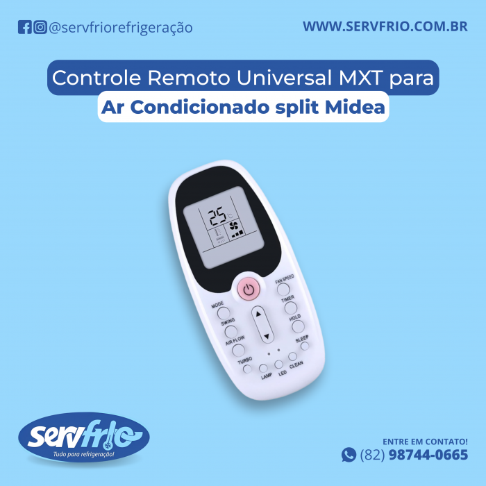 Controle Remoto Universal MXT para Ar Condicionado split Midea