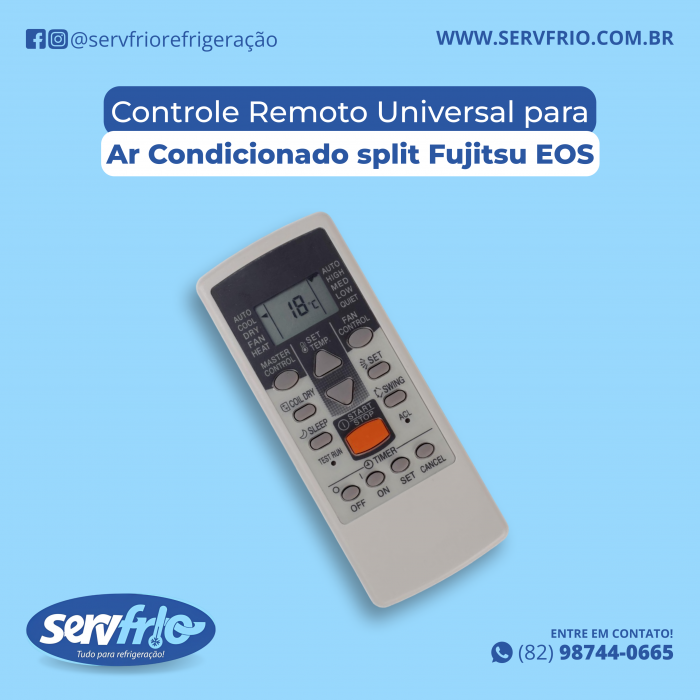 Controle Remoto Universal para Ar condicionado split Fujitsu