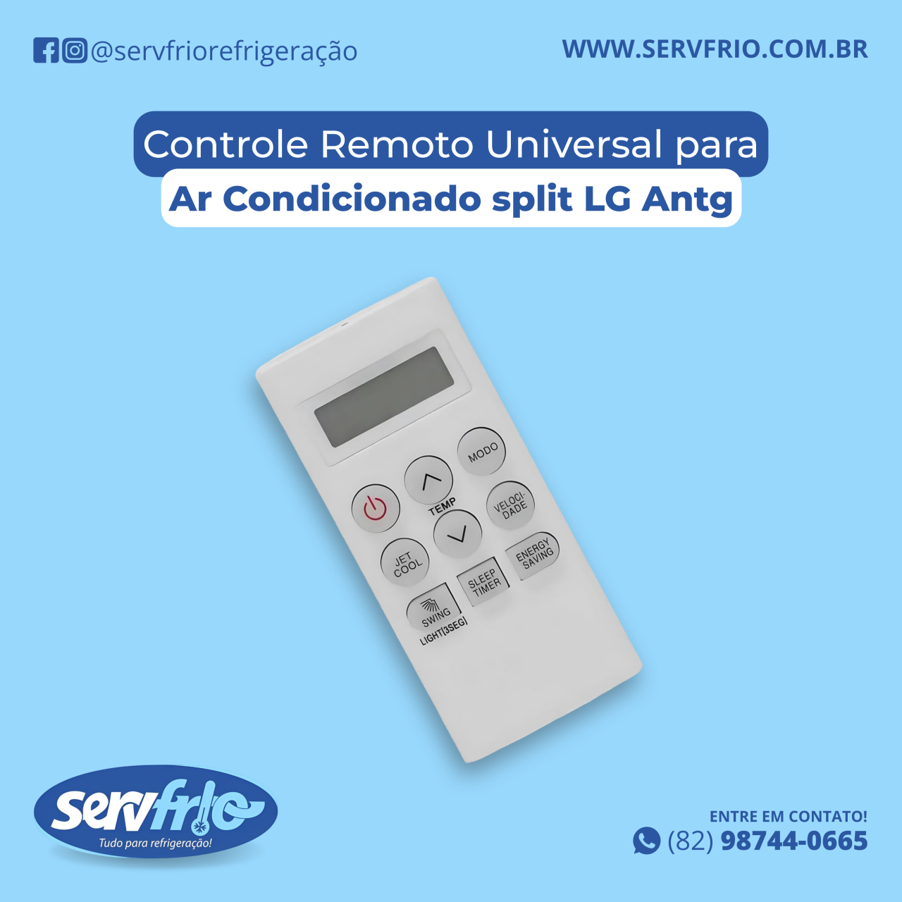 Controle Remoto Universal Para Ar Condicionado Split Lg Antg Servfrio