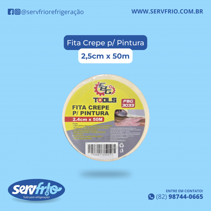 Fita Crepe para Pintura 2,5cm x 50m