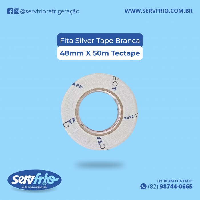 Fita Silver Tape Branca 48mm X 50m Tectape