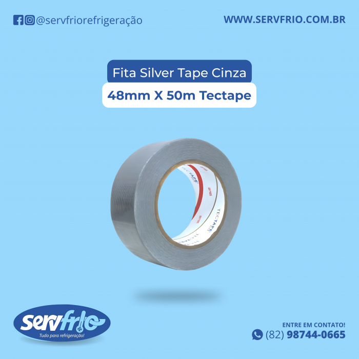 Fita Silver Tape Cinza 48mm X 50m Tectape