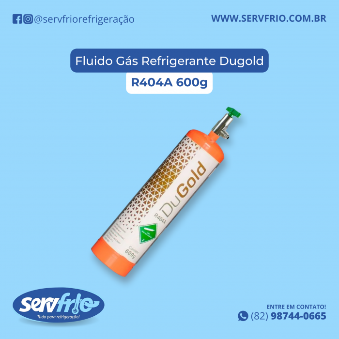 Fluido Gás Refrigerante Dugold R404A 600g