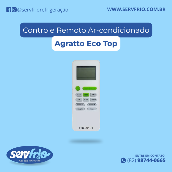 Controle Remoto para Ar-condicionado Agratto Eco Top